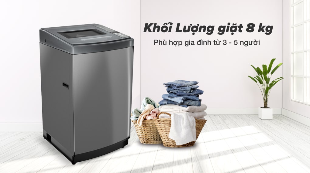 Máy giặt Aqua 8 KG AQW-KS80GT S - Khối lượng giặt 8 kg