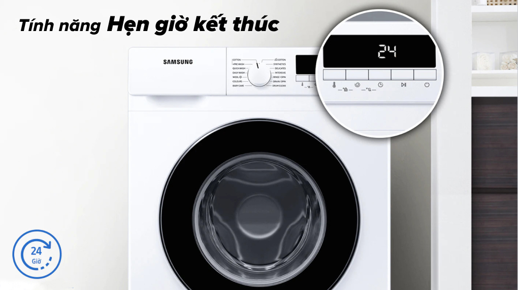 Máy giặt Samsung Inverter 8kg WW80T3020WW / SV - Giới hạn thời gian