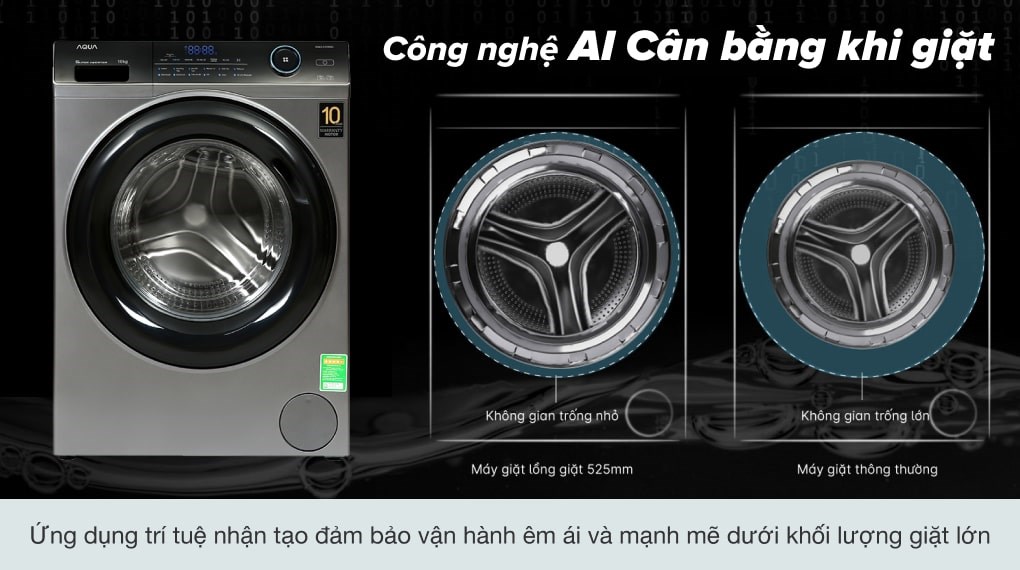 Máy giặt Aqua Inverter 10 KG AQD-A1000G S