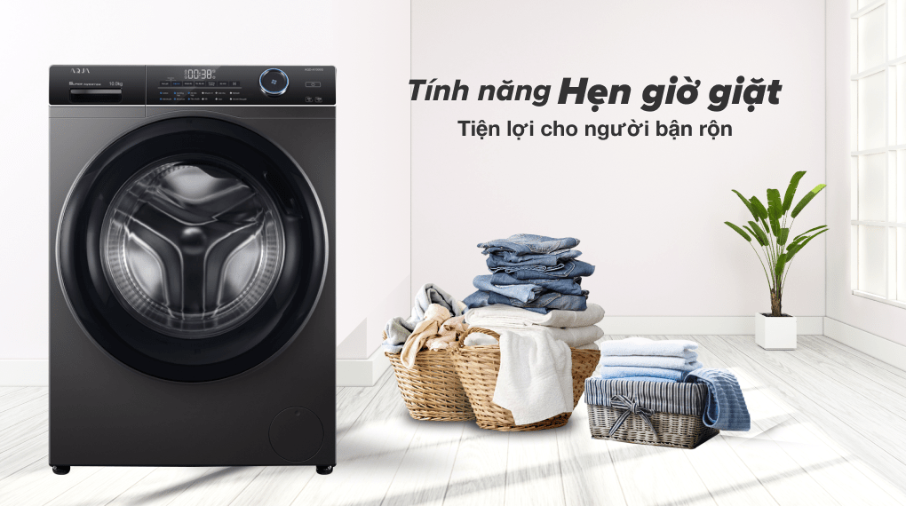 Hạn chế việc quên quần áo giặt xong, tránh gây mùi hôi khó chịu nhờ tính năng hẹn giờ giặt Hạn chế việc quên quần áo giặt xong, tránh gây mùi hôi khó chịu nhờ tính năng hẹn giờ giặt