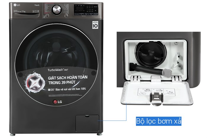 Máy giặt LG AI DD Inverter 11 kg FV1411S3B Màu Đen