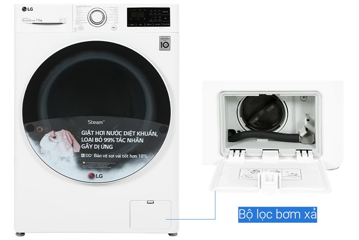 Máy giặt LG  Inverter 11 kg FV1411S5W Màu Trắng