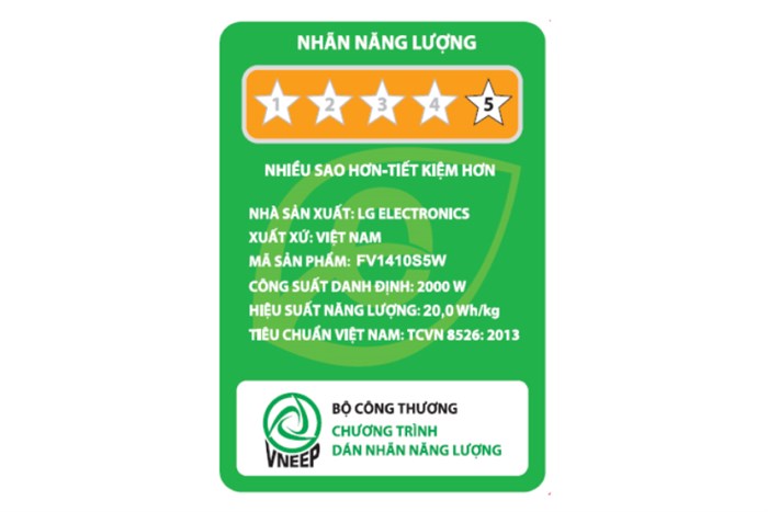 Máy giặt LG AI DD Inverter 10 kg FV1410S5W Màu Trắng