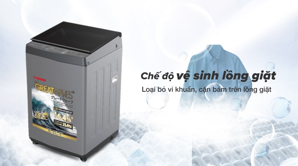 Máy giặt Toshiba Inverter 12 kg AW-DUK1300KV(SG) - Chế độ vệ sinh lồng giặt