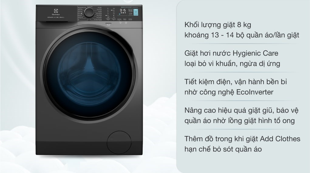 Máy giặt Electrolux Inverter 8 kg EWF8024P5SB - giá tốt, có trả góp