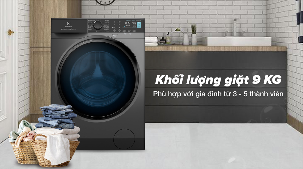 Máy giặt Electrolux Inverter 9 kg EWF9024P5SB - Khối lượng giặt 9 kg 