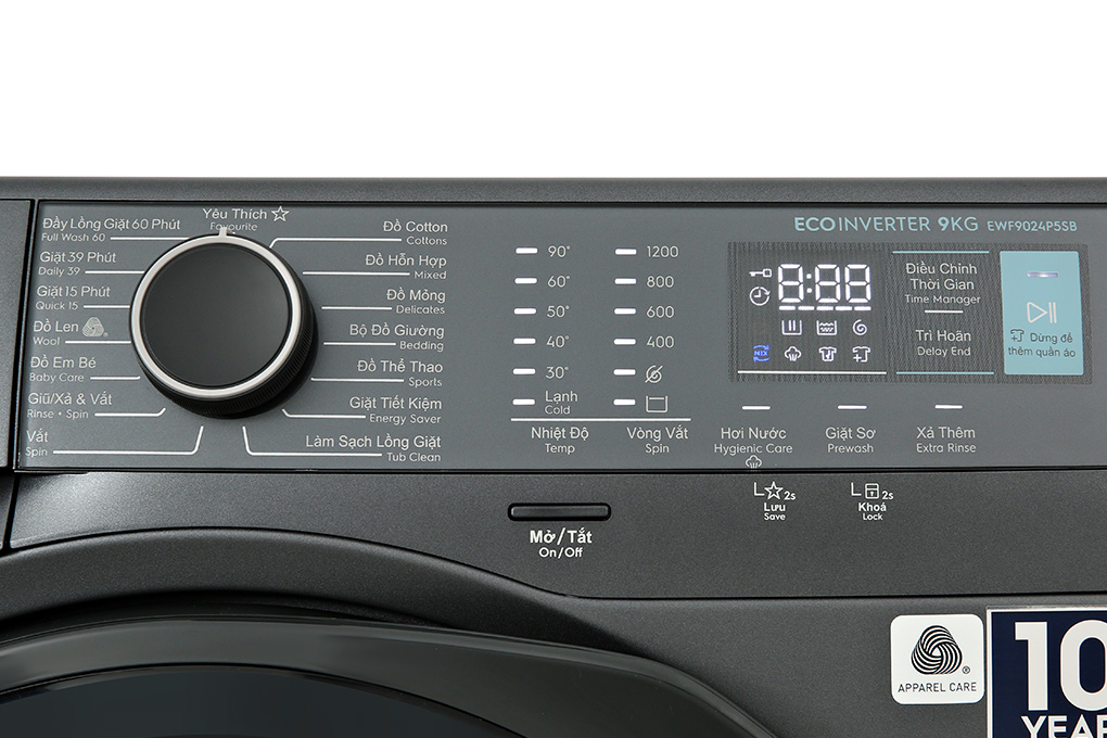 Máy giặt Electrolux UltimateCare 500 Inverter 9 kg EWF9024P5SB Màu Xám