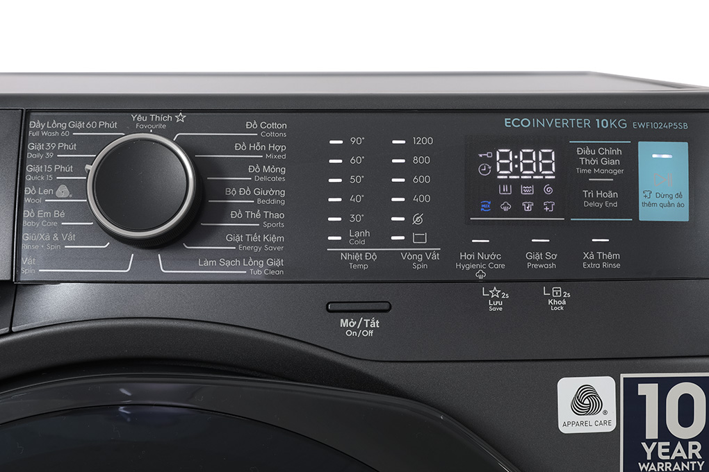 Máy giặt Electrolux UltimateCare 500 Inverter 10 kg EWF1024P5SB Màu Xám