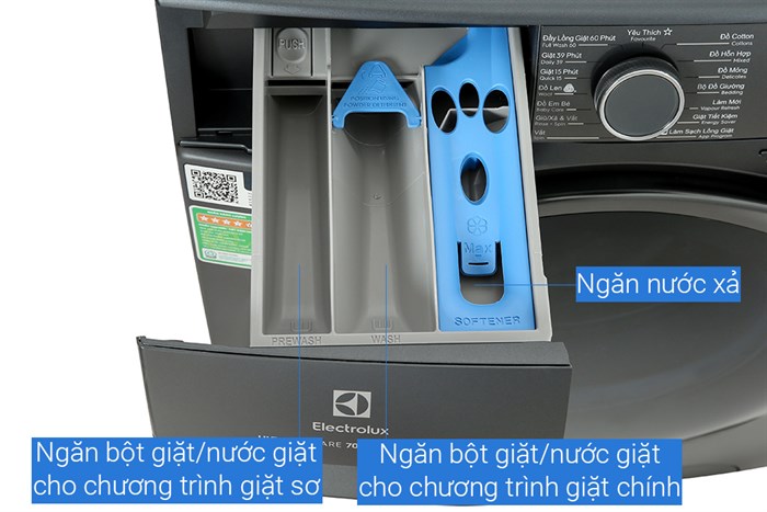 Máy giặt Electrolux UltimateCare 700 Inverter 9 kg EWF9042R7SB Màu Xám