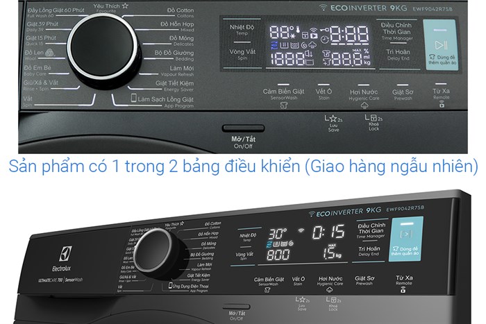 Máy giặt Electrolux UltimateCare 700 Inverter 9 kg EWF9042R7SB Màu Xám