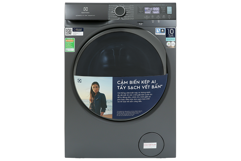 Máy giặt Electrolux UltimateCare 700 Inverter 10 kg EWF1042R7SB Màu Xám