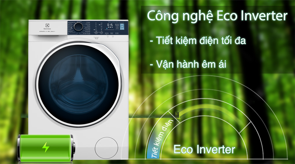 Máy giặt sấy Electrolux Inverter 9 kg EWW9024P5WB-Sử dụng điện năng hiệu quả với công nghệ Eco Inverter
