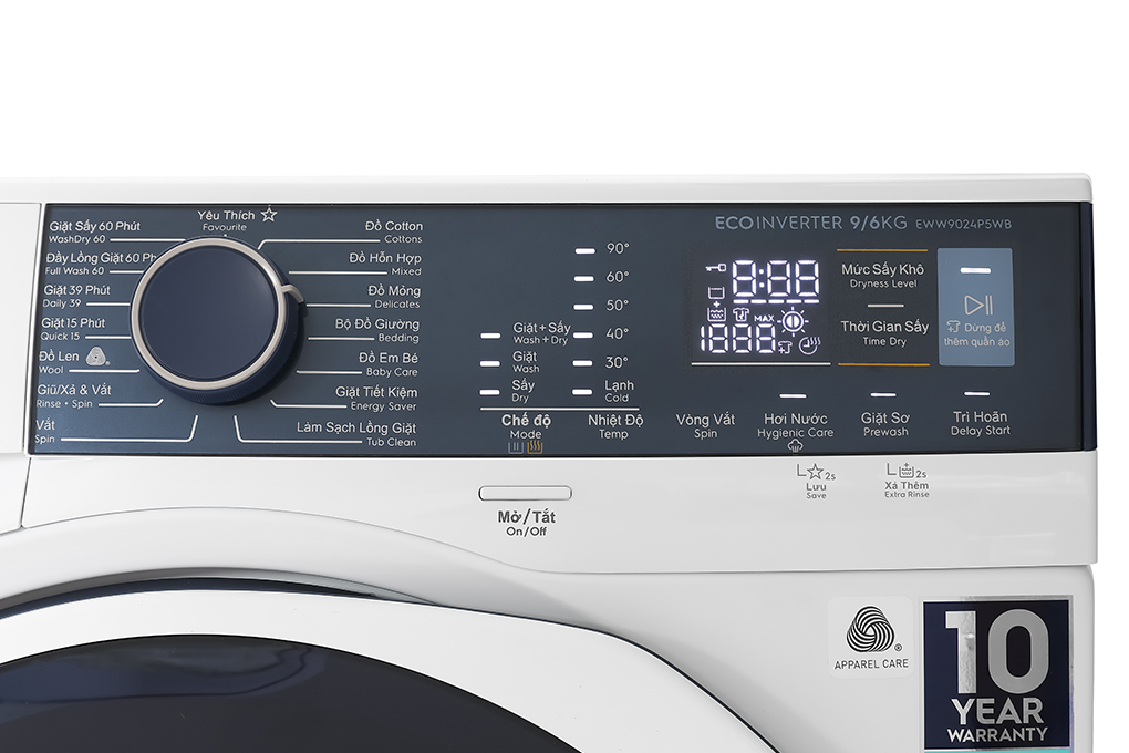 Máy giặt sấy Electrolux UltimateCare 500 Inverter giặt 9 kg - sấy 6 kg EWW9024P5WB Màu Trắng