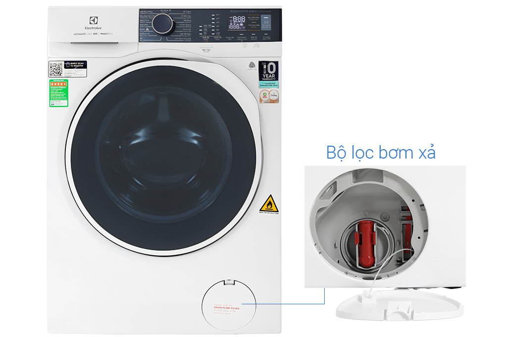 Máy giặt sấy Electrolux UltimateCare 500 Inverter giặt 9 kg - sấy 6 kg EWW9024P5WB Màu Trắng