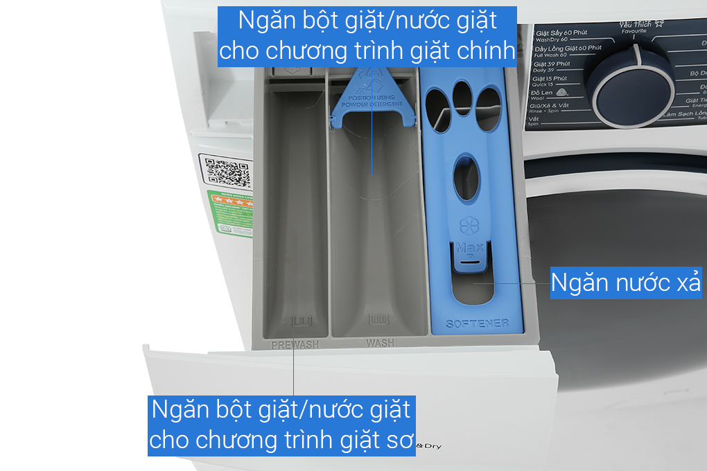 Máy giặt sấy Electrolux UltimateCare 500 Inverter giặt 10 kg - sấy 7 kg EWW1024P5WB Màu Trắng