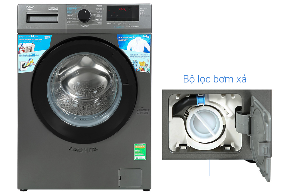 Máy giặt Beko Inverter 9 kg WCV9614XB0STM chính hãng