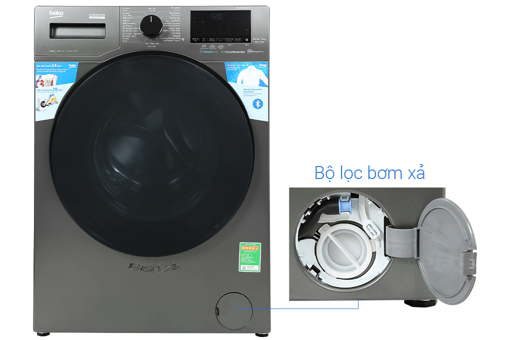 Máy giặt Beko Inverter 10 kg WCV10648XSTM chính hãng