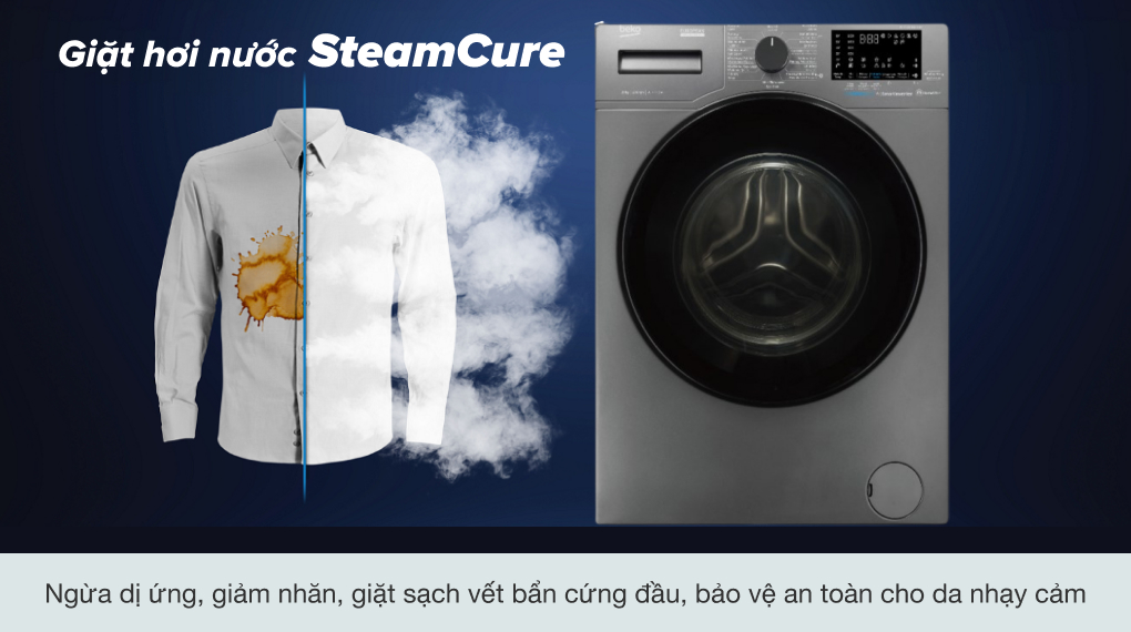Máy giặt Beko WCV10648XSTM - Công nghệ SteamCure