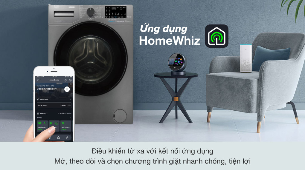 Máy giặt Beko WCV10648XSTM - Kết nối HomeWhiz