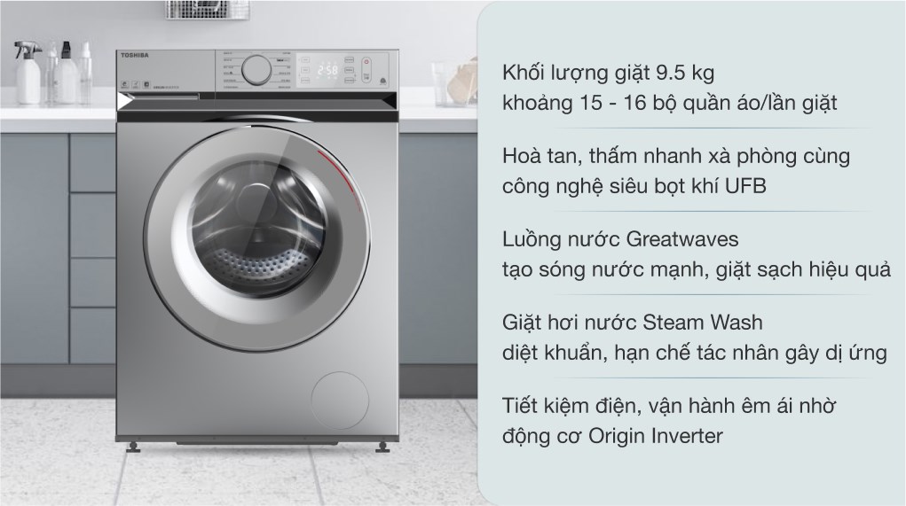 Máy giặt Toshiba inverter 9.5 kg TW-BL105A4V(SS)