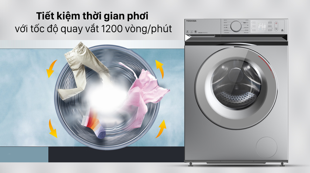 Máy giặt Toshiba 10.5 kg TW-BL115A2V(SS) - Phơi nhanh khô với khả năng vắt cực khô