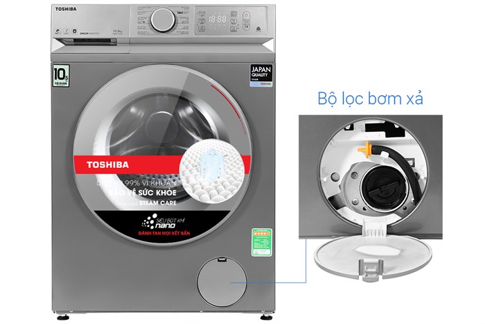 Máy giặt Toshiba Inverter 10.5 kg TW-BL115A2V(SS) Màu Xám