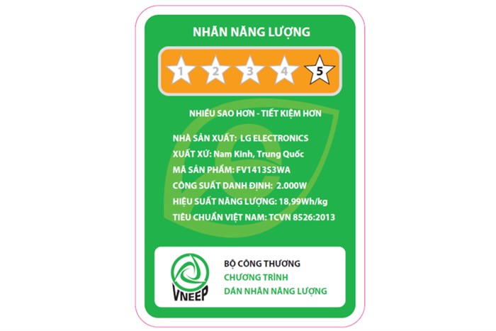 Máy giặt LG Inverter 13 kg FV1413S3WA Màu Trắng