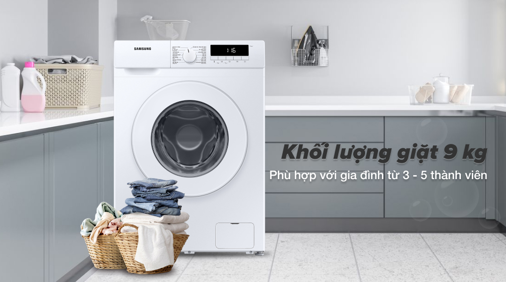 Máy giặt Samsung Inverter 9kg WW90T3040WW / SV - Khối lượng giặt 9kg