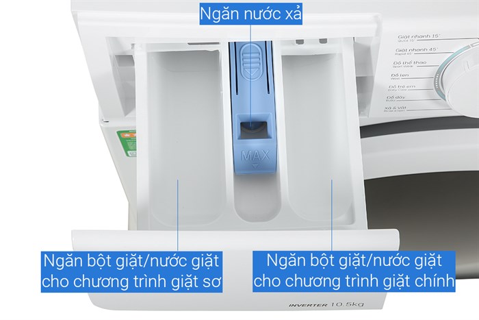 Máy giặt Casper Inverter 10.5 KG WF-105I140BWC Màu Trắng