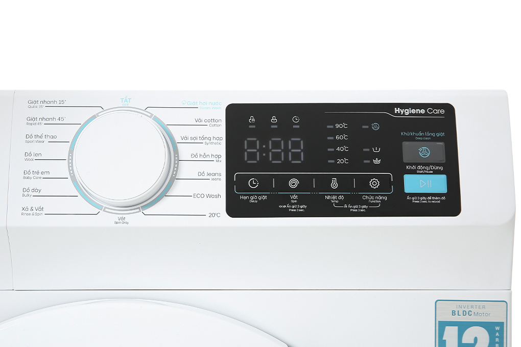 Máy giặt Casper Inverter 9.5 KG WF-95I140BWC Màu Trắng