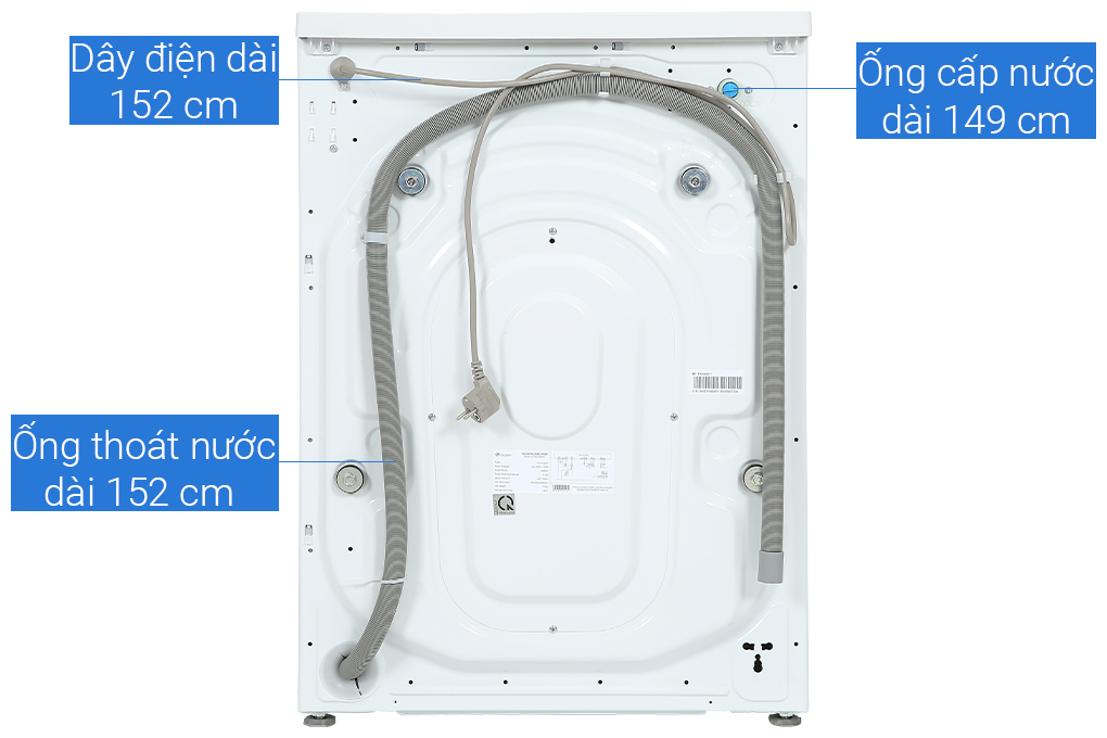 Máy giặt Casper Inverter 9.5 KG WF-95I140BWC Màu Trắng