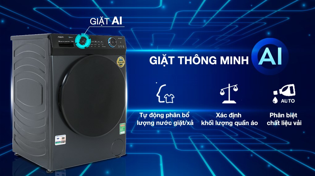 Máy giặt Aqua Inverter 10 kg AQD- D1002G BK - 4