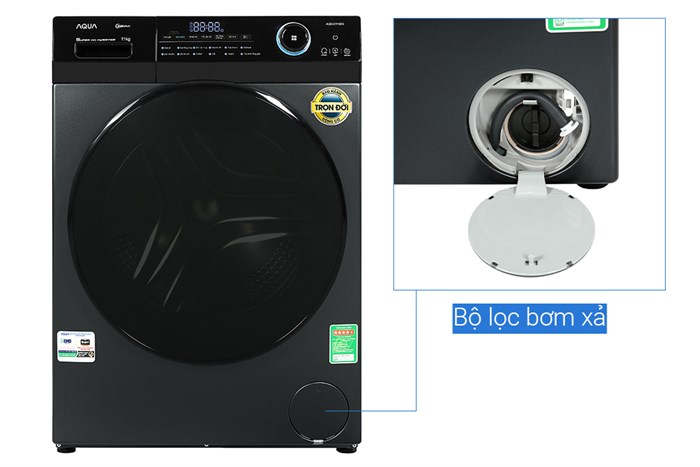 Máy giặt Aqua Inverter 11 kg AQD- D1102G BK Màu Đen