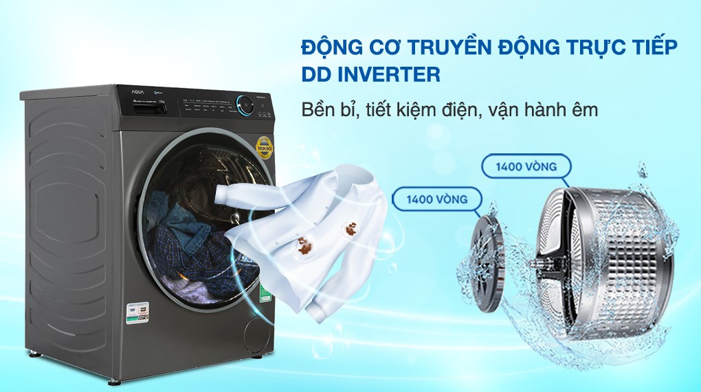 Máy giặt Aqua Inverter 10 kg AQD- DD1001G PS