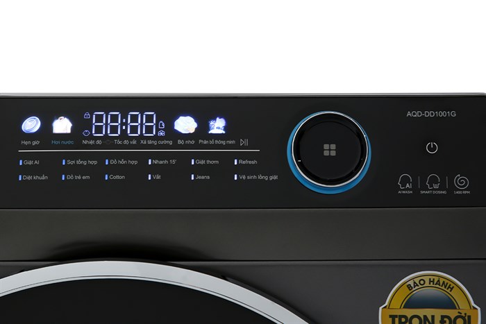 Máy giặt Aqua Inverter 10 kg AQD- DD1001G PS Màu Bạc