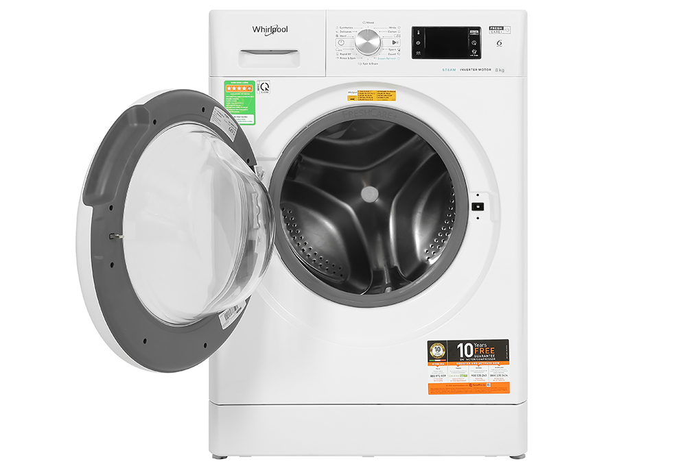 Máy giặt Whirlpool FreshCare Inverter 8 Kg FFB8458WV EU Màu Trắng