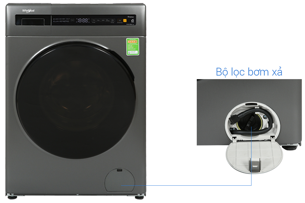 Máy giặt Whirlpool FreshCare Inverter 9 kg FWEB9002FG Màu Xám