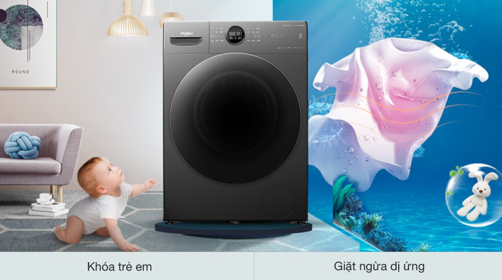 Tiện ích của máy giặt lồng ngang Whirlpool