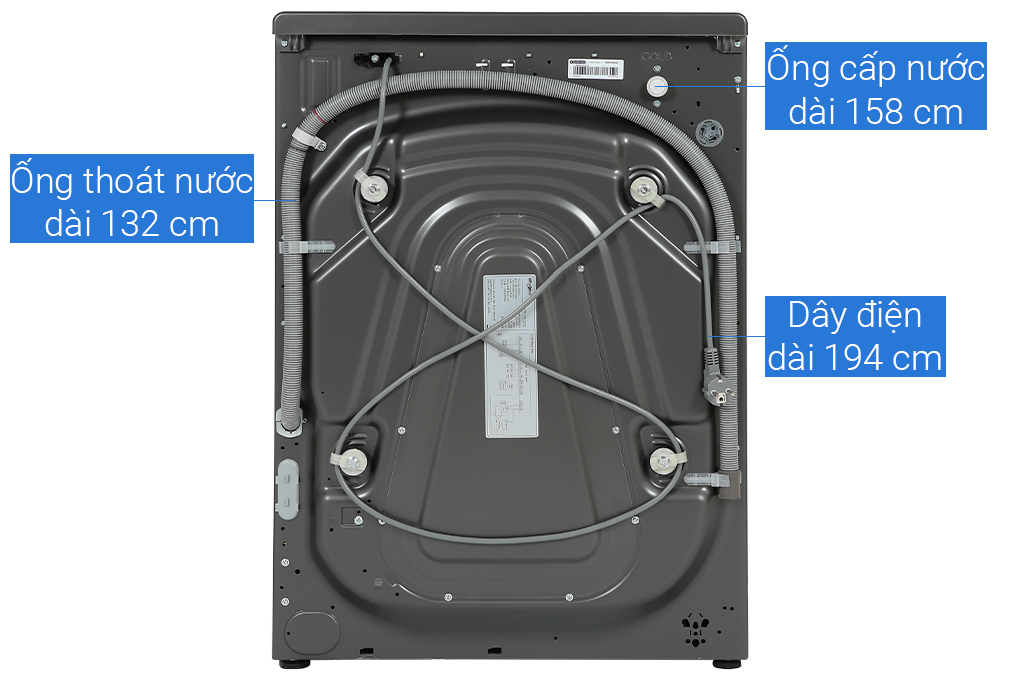 Máy giặt Whirlpool OxyCare Inverter 10.5 kg FWMD10502FG Màu Xám