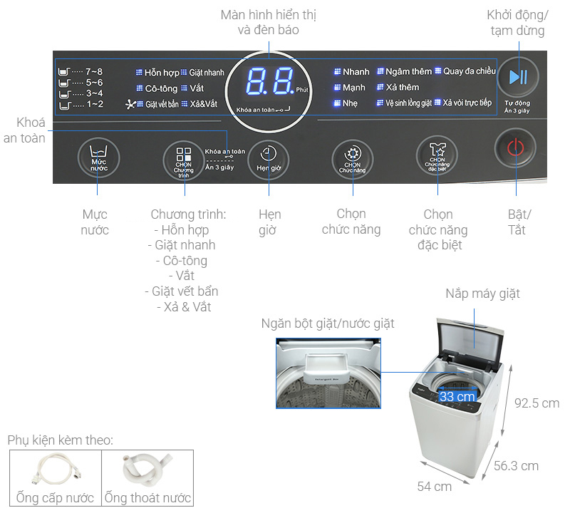 Máy giặt Whirlpool 8.5 kg VWVC8502FS