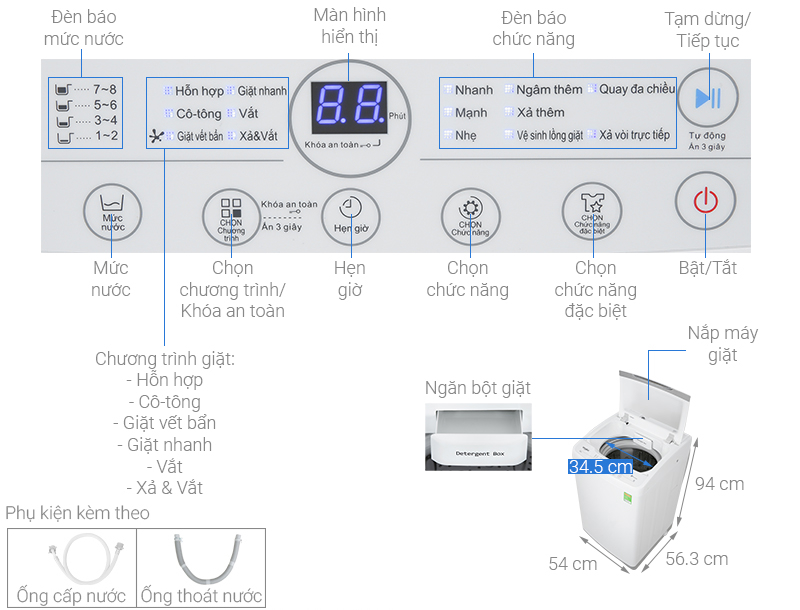 Máy giặt Whirlpool 8.5 kg VWVC8502FW