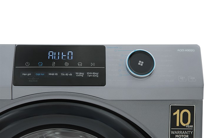 Máy giặt Aqua Inverter 9 kg AQD-A902G S Màu Bạc
