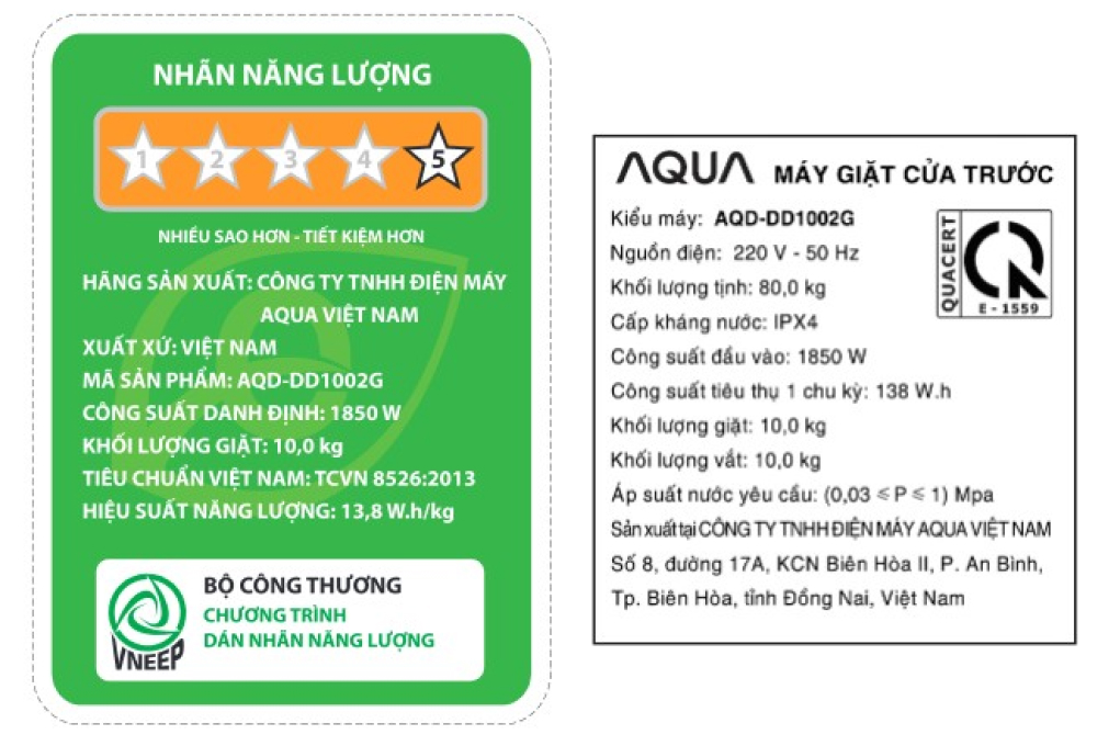 Máy giặt Aqua Inverter 10 kg AQD- DD1002G.BK - 7