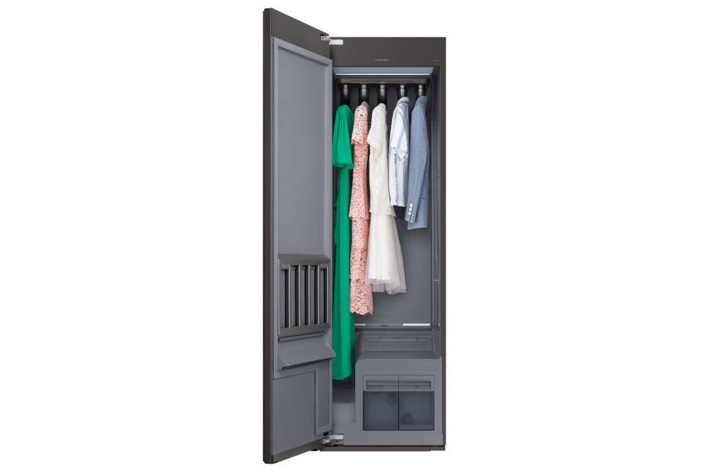Tủ chăm sóc quần áo thông minh Samsung Bespoke AirDresser 5 móc DF10A9500CG/SV Màu Đen - xanh dương
