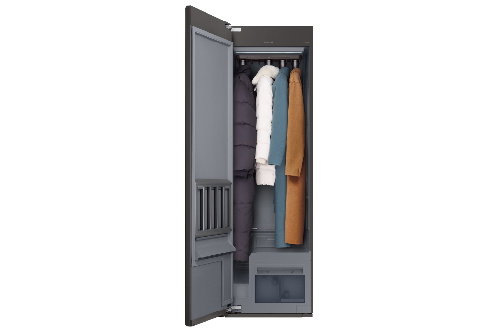 Tủ chăm sóc quần áo thông minh Samsung Bespoke AirDresser 5 móc DF10A9500CG/SV Màu Đen - xanh dương