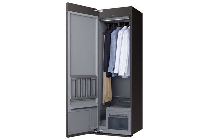 Tủ chăm sóc quần áo thông minh Samsung Bespoke AirDresser 5 móc DF10A9500CG/SV Màu Đen - xanh dương