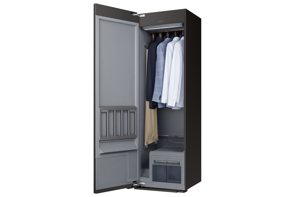 Tủ chăm sóc quần áo thông minh Samsung Bespoke AirDresser 5 móc DF10A9500CG/SV Màu Đen - xanh dương