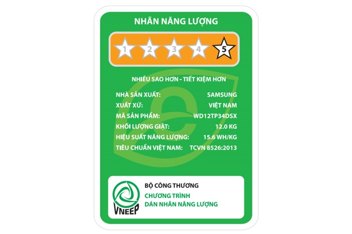 Máy giặt sấy Samsung Inverter giặt 12 kg - sấy 8 kg WD12TP34DSX/SV Màu Inox