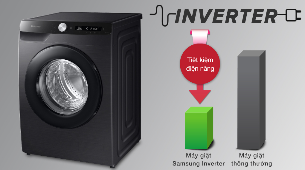 Tiết kiệm điện - Máy giặt Samsung Inverter 13 kg WW13T504DAB/SV