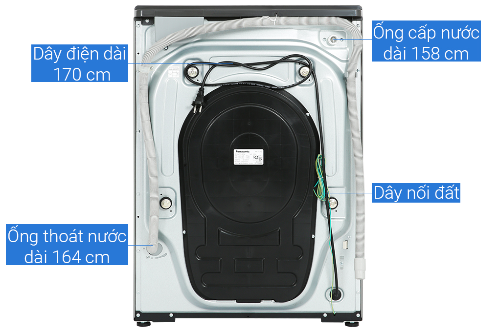 Máy giặt Panasonic Inverter giặt 10.5 kg - sấy tiện ích 2 kg NA-V105FR1BV Màu Đen